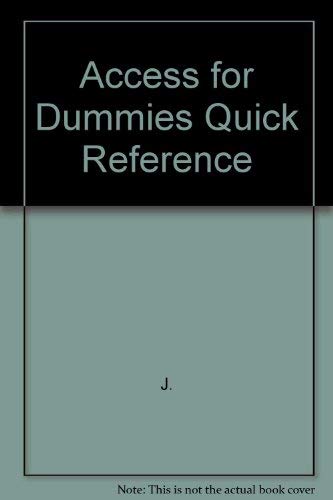 Stock image for Access for Dummies Quick Reference for sale by WorldofBooks