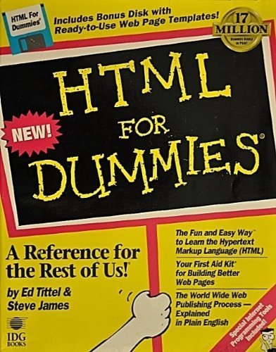 Imagen de archivo de HTML For Dummies (1st Edition) a la venta por Wonder Book