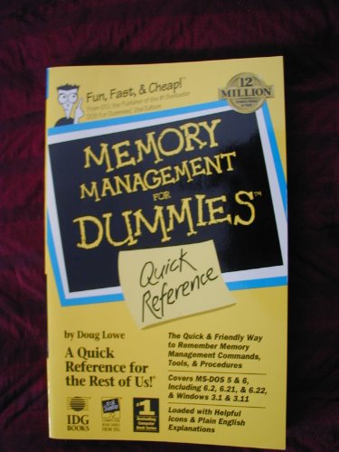 Beispielbild fr Memory Management for Dummies Quick Reference zum Verkauf von BooksRun