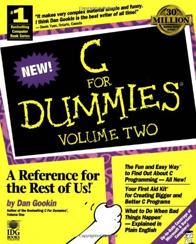 9781568849157: C For Dummies, Volume Two: v.2