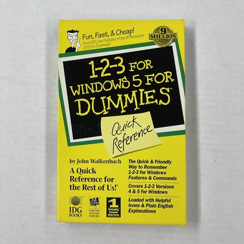 Imagen de archivo de 1-2-3 For Windows 5 for Dummies Quick Reference a la venta por Wonder Book