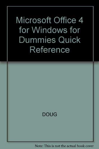 Beispielbild fr Microsoft Office 4 for Windows for Dummies zum Verkauf von BookHolders