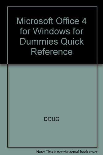 9781568849584: Microsoft Office 4 For Windows For Dummies, Qr (For Dummies Quick Reference)