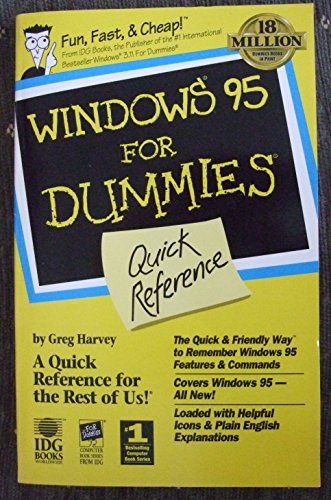 Windows 95 for Dummies Quick Reference (9781568849645) by Harvey, Greg