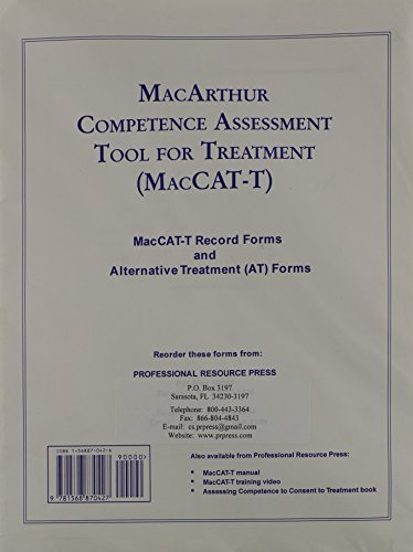 Stock image for MacArthur Competence Assessment Tool for Treatment/ 10 PAC (Forms/ 10 PAC) for sale by Book Deals