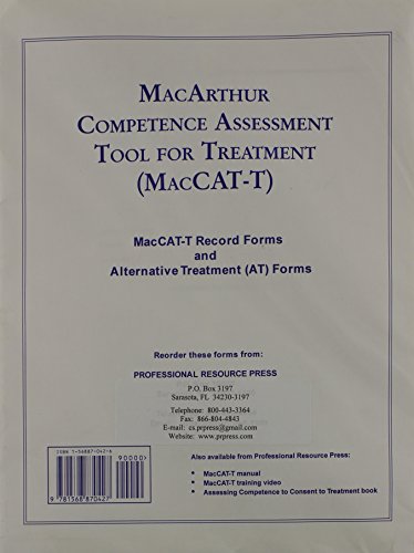 9781568870427: MacArthur Competence Assessment Tool for Treatment/ 10 PAC (Forms/ 10 PAC)