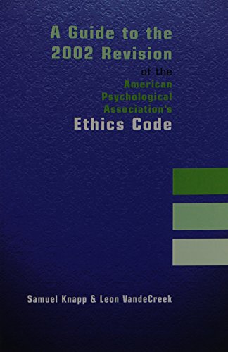 Beispielbild fr A Guide to the 2002 Revision of the American Psychological Association's Ethics Code zum Verkauf von HPB-Red