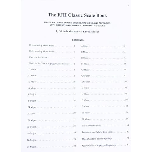 Beispielbild fr The FJH Classic Scale Book: Major and Minor Scales, Chords, Cadences, and Arpeggios with Instructional Material and Practice Guides (FJH Piano Teaching Library) zum Verkauf von Goodwill of Colorado