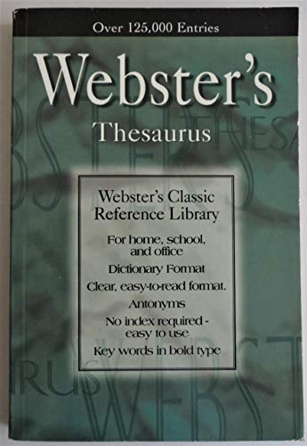 Beispielbild fr Websters Thesaurus zum Verkauf von Red's Corner LLC