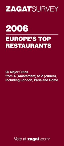 Imagen de archivo de Zagat Survey Europe's Top Restaurants a la venta por The Yard Sale Store