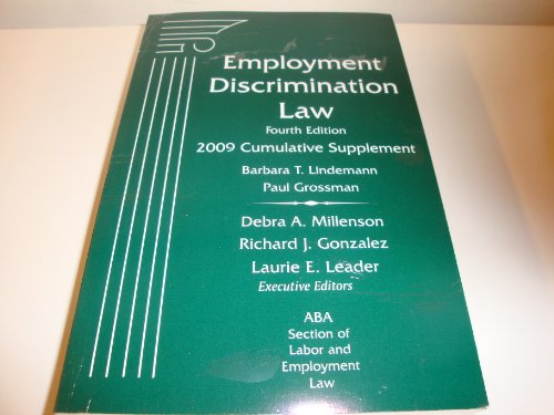 Stock image for Employment Discrimination Law, 4th Ed, 2009 Supplement for sale by Ebooksweb