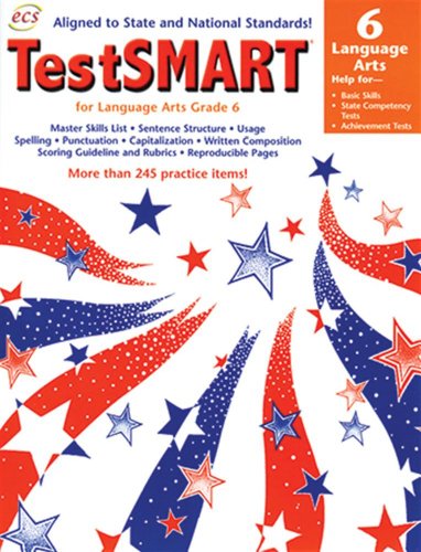 Stock image for TestSMART for Language Arts Grade 6: Help for Basic Language Arts Skills, State Competency Tests, Achievement Tests for sale by HPB-Ruby