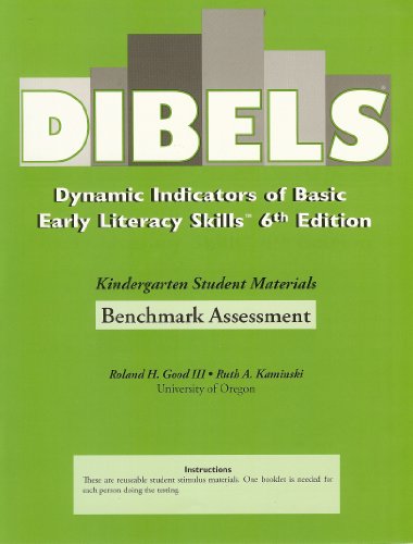 Beispielbild fr Dibels Dynamic Indicators of Basic Early Literacy Skills, 6th Edition, Kindergarten Student Materials, Benchmark Assessment, ISBN 1570358788, 9781570358784 zum Verkauf von SecondSale