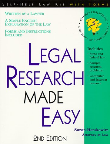 Stock image for Legal Research Made Easy (Self-Help Law Kit) for sale by Ergodebooks