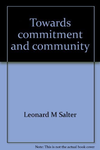 Stock image for Towards commitment for sale by J. Lawton, Booksellers