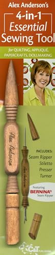 C&T PUBLISHING Alex Anderson's 4-in-1 Essential Sewing Tool: Includes Seam Ripper, Stiletto, Pres...