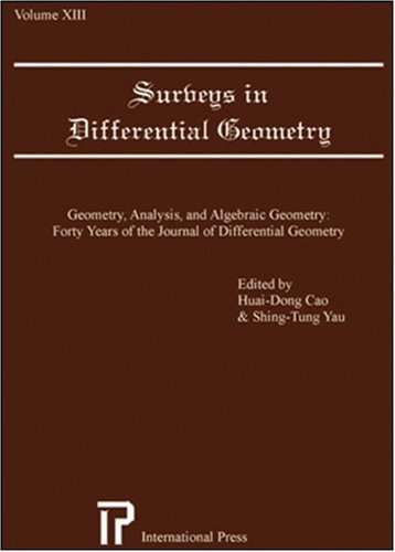Imagen de archivo de Surveys in Differential Geometry, Vol. 13: Geometry, Analysis, and Algebraic Geometry a la venta por Zubal-Books, Since 1961