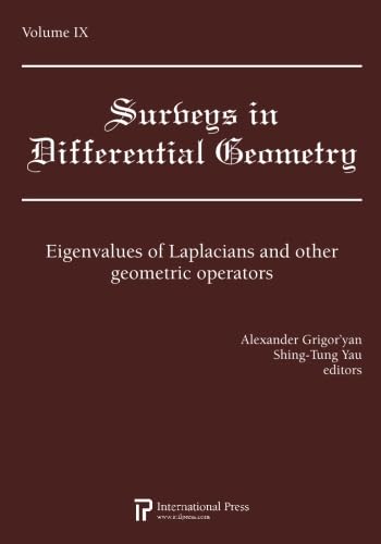Imagen de archivo de Surveys in Differential Geometry, Vol. 9: Eigenvalues of Laplacians and other geometric operators (2010 re-issue) [Soft Cover ] a la venta por booksXpress