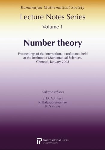 Stock image for Number Theory Proceedings of the International Conference Held at the Institute of Mathematical Sciences for sale by PBShop.store US