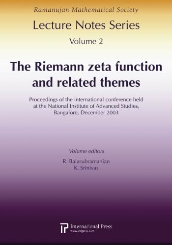 9781571461872: The Riemann Zeta Function and Related Themes: Proceedings of the International Conference Held at the National Institute of Advanced Studies