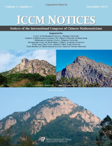 Stock image for Notices of the International Congress of Chinese Mathematicians ICCM Notices, Volume 1, No 2 12 for sale by PBShop.store US