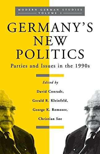 Stock image for Germany's New Politics: Parties and Issues in the 1990s (Modern German Studies) for sale by medimops