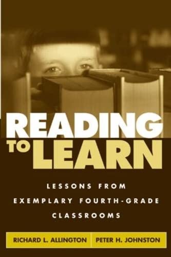 Stock image for Reading to Learn : Lessons from Exemplary Fourth-Grade Classrooms for sale by Better World Books: West