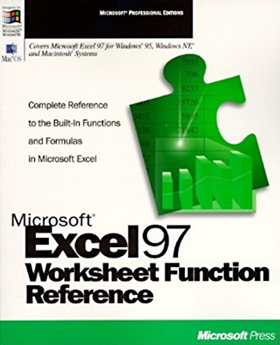 Stock image for Microsoft Excel Worksheet Function Reference for sale by Better World Books: West