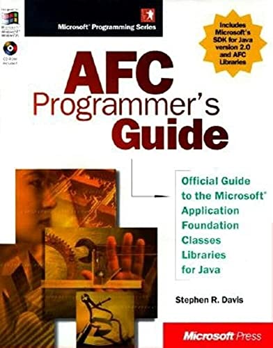 9781572317321: AFC PROGRAMMER S GUIDE/CD (Microsoft Programming Series)