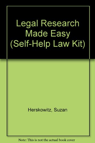 Stock image for Legal Research Made Easy (Self-Help Law Kit) for sale by Ergodebooks