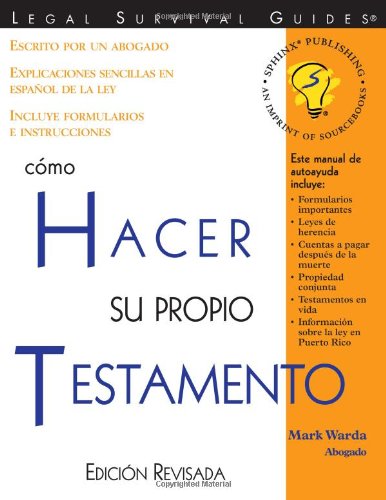 Stock image for C?mo Hacer Su Propio Testamento: (How to Make Your Own Will, Spanish Edition) for sale by Front Cover Books