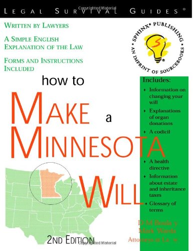 How to Make a Minnesota Will (Legal Survival Guides) (9781572481787) by Mark Warda; Donna-Marie Boulay