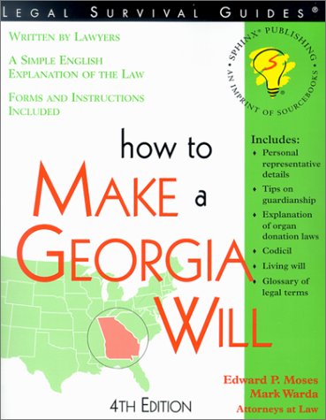 Beispielbild fr How to Make a Own Georgia Will zum Verkauf von Better World Books