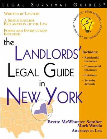 Imagen de archivo de Landlord's Legal Guide in New York a la venta por Better World Books