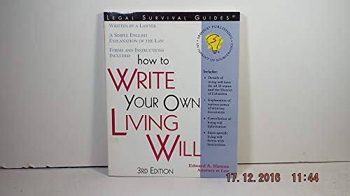 Stock image for How to Write Your Own Living Will (How to Write Your Own Living Will) for sale by SecondSale