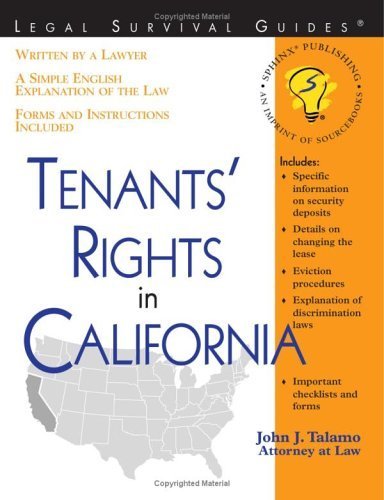 Stock image for Tenants' Rights in California for sale by HPB-Red