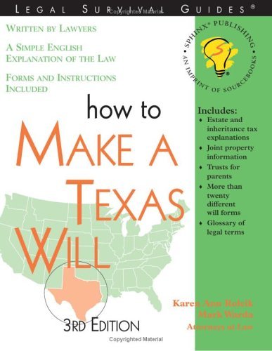 Beispielbild fr How to Make a Texas Will, 3E zum Verkauf von HPB-Emerald