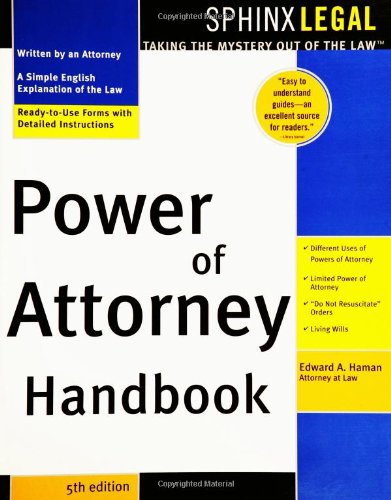 Beispielbild fr Power of Attorney Handbook zum Verkauf von Wonder Book