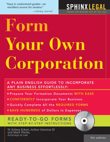 Imagen de archivo de Form Your Own Corporation, Fifth Edition a la venta por HPB-Red