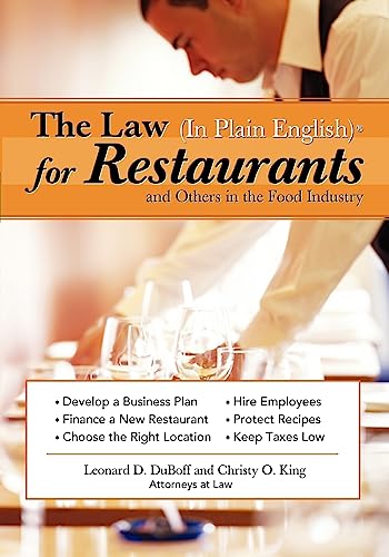 Imagen de archivo de Law (in Plain English) for Restaurants and Others in the Food Industry a la venta por Ergodebooks