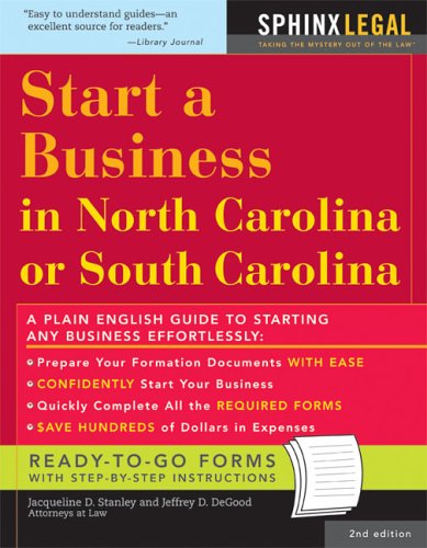 Stock image for Start a Business in North or South Carolina, 2E (How to Start a Business in North Carolina and South Carolina) for sale by books4u31