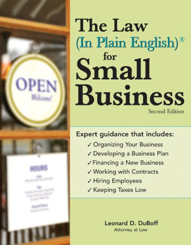 Stock image for The Law (In Plain English) for Small Business for sale by Better World Books