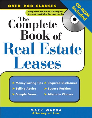 Stock image for The Complete Book of Real Estate Leases for sale by Better World Books