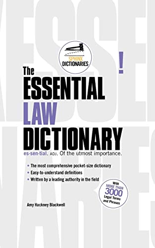 Beispielbild fr The Essential Law Dictionary (Sphinx Dictionaries) zum Verkauf von HPB-Red