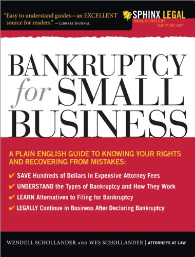 Stock image for Bankruptcy for Small Business : Know Your Legal Rights and Recover from Mistakes and Start over Successfully for sale by Better World Books
