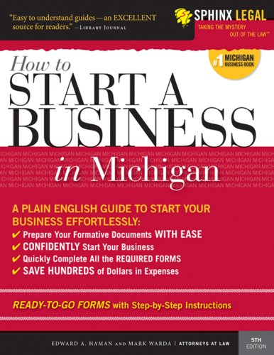 Stock image for How to Start a Business in Michigan for sale by Better World Books