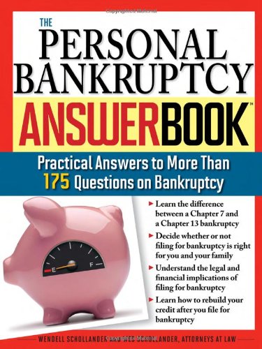Stock image for The Personal Bankruptcy Answer Book: Practical Answers to More than 175 Questions on Bankruptcy for sale by Irish Booksellers