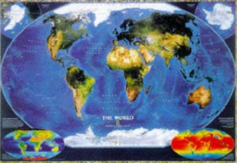 National Geographic World Satellite: 43 1/2" X 30 1/4" " Tubed (9781572623774) by [???]