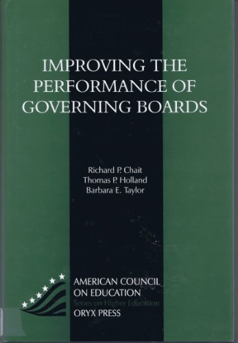 Beispielbild fr Improving the Performance of Governing Boards zum Verkauf von Better World Books