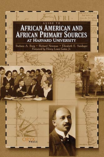 Imagen de archivo de Guide To African American And African Primary Sources At Harvard University: a la venta por suffolkbooks